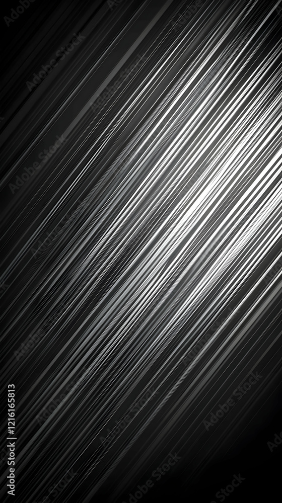 Poster abstract background with diagonal lines creates dynamic visual in black and silver