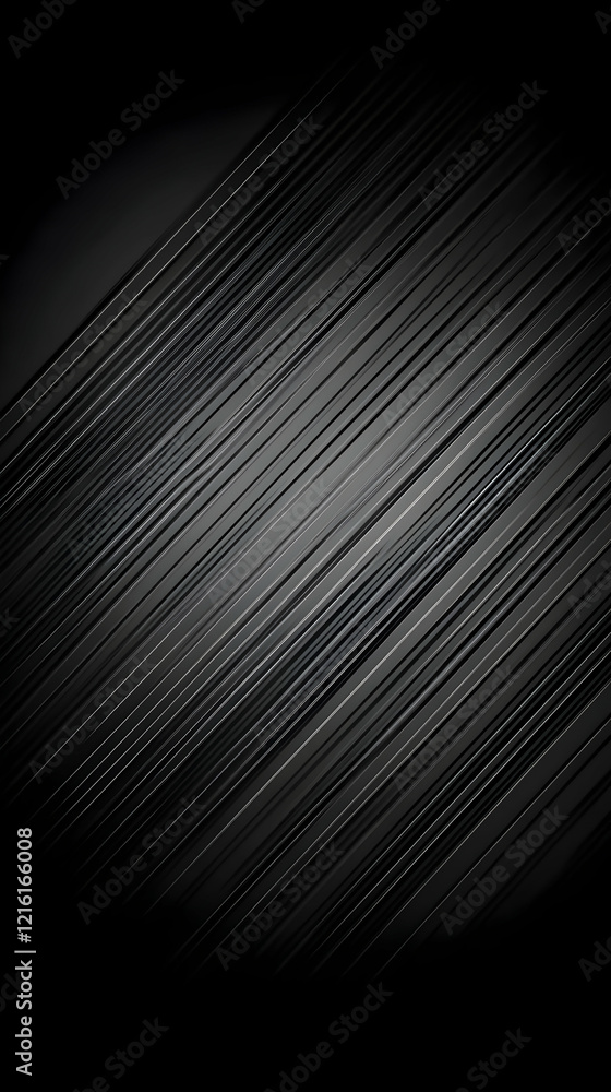 Poster abstract background features diagonal black lines on a dark gradient