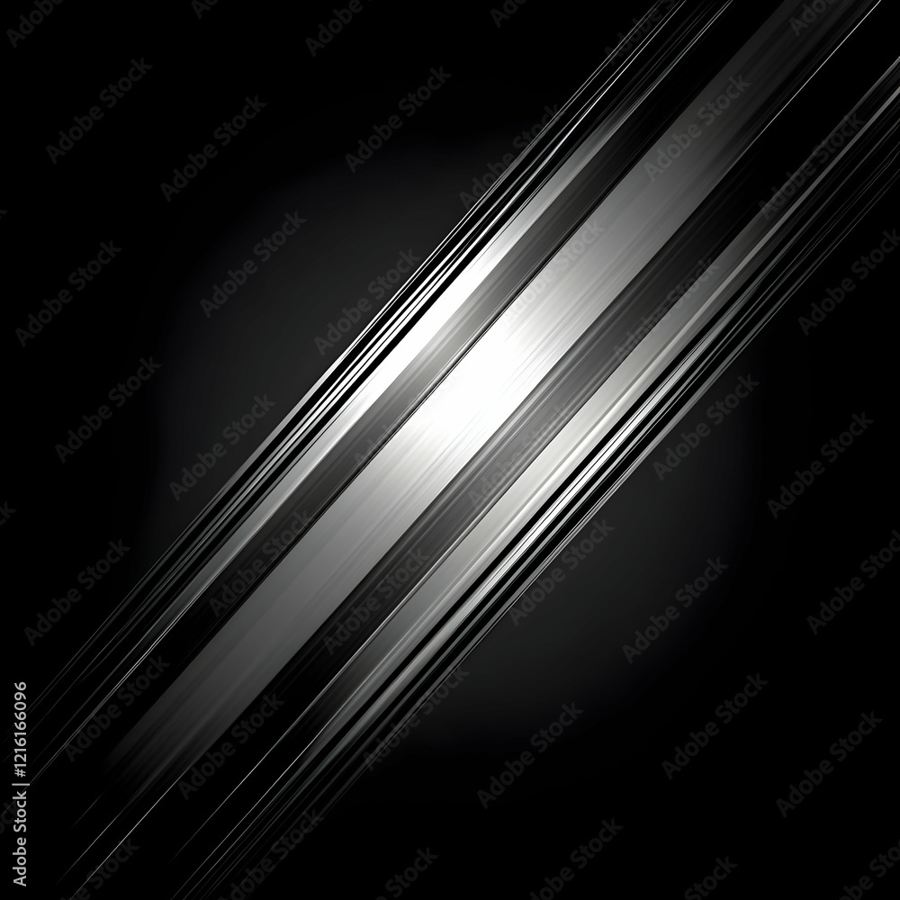 Aufkleber abstract black and silver diagonal lines background with dynamic motion blur effect