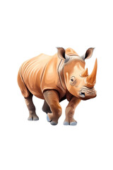 Fototapeta premium A flat style illustrated rhinoceros, isolate on white background, showcasing vibrant colors and artistic flair. cutout png