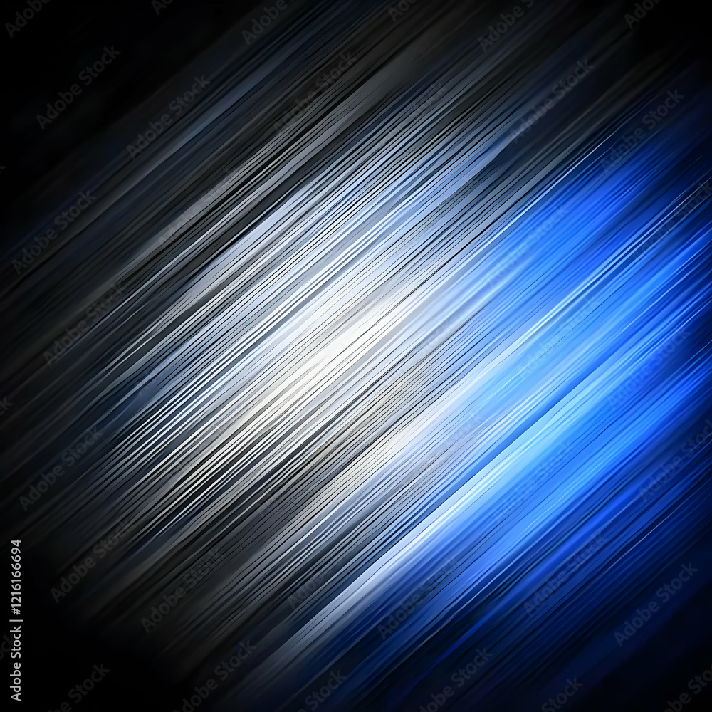 Poster abstract background with diagonal blue and black lines blending dynamically