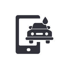 Car wash app solid icons, minimalist vector illustration ,simple transparent graphic element .Isolated on white background