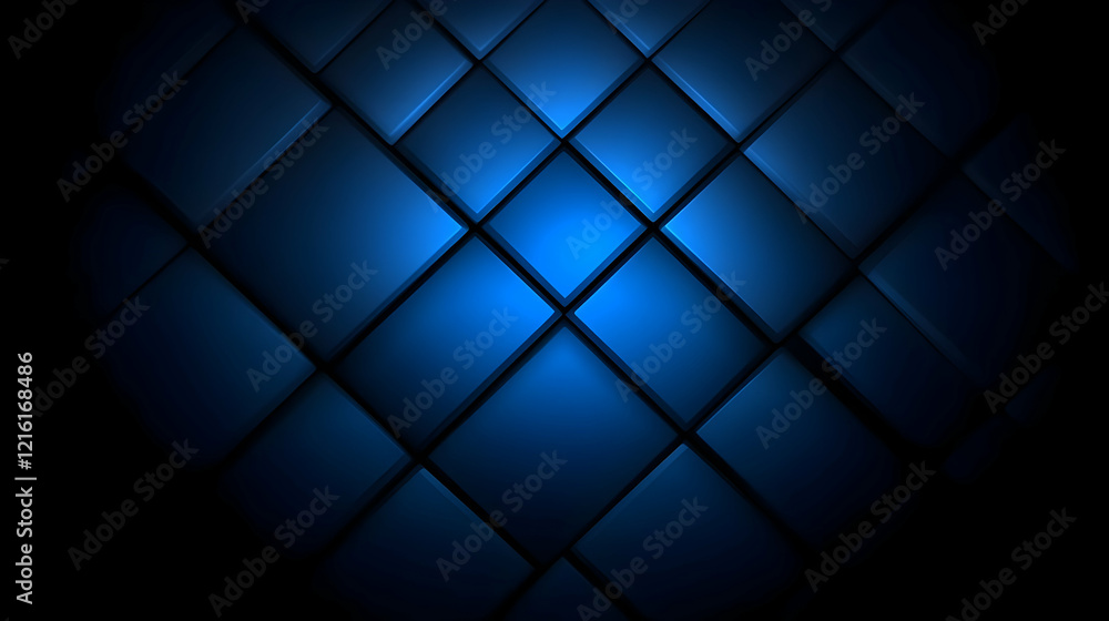 Poster abstract blue squares background forms a stunning visual with dark edges and subtle lighting effects