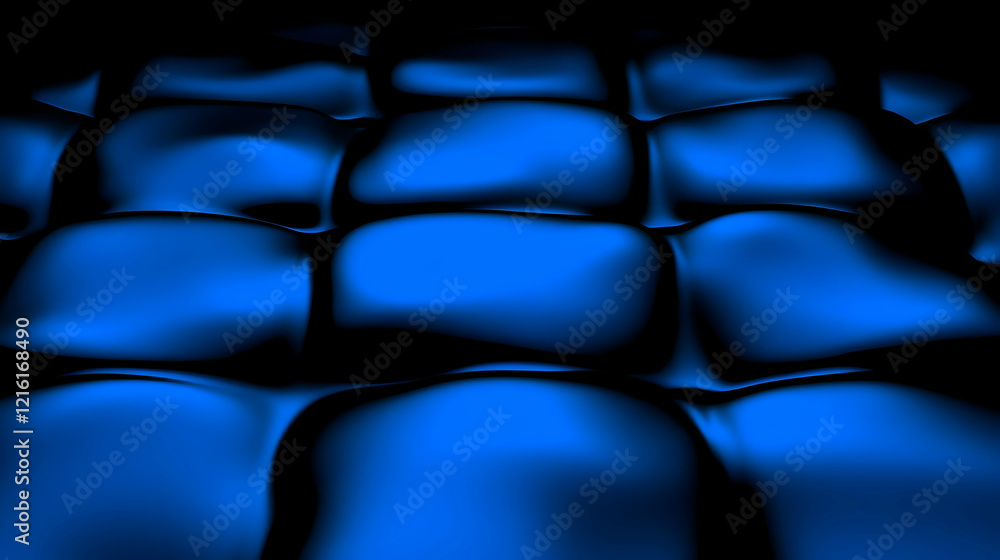 Poster Abstract 3D Blue Blobs Form a Textured and Stylish Background