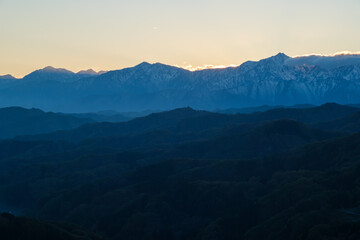 北アルプスの残照