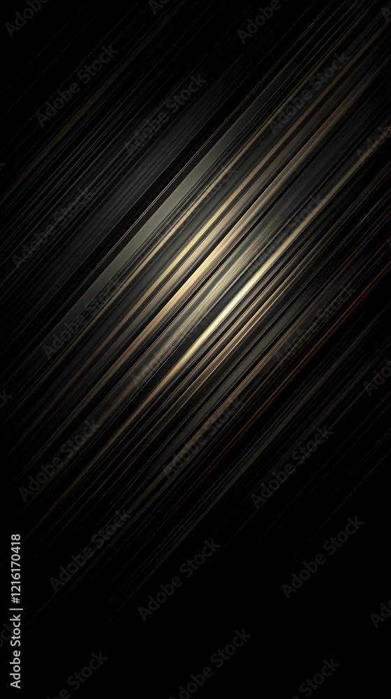 Poster abstract background with diagonal gold and gray lines on a dark background creates a dynamic and mod