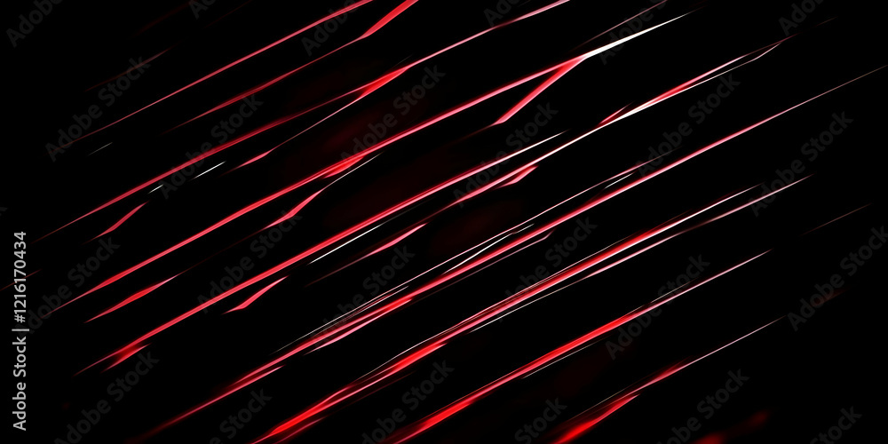 Poster red diagonal lines streaking across a dark background abstract digital art