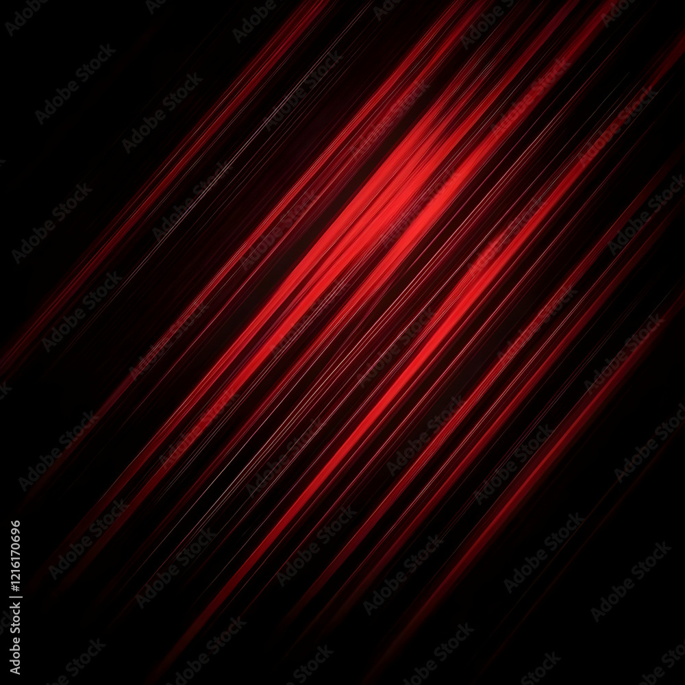 Poster abstract red lines streaking diagonally across a dark background with subtle lighting effects