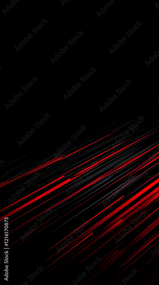 Aufkleber red and black abstract lines streaking across a dark background dynamically and vividly