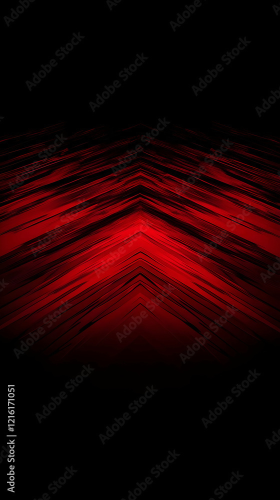 Poster abstract red streaks converge dynamically on a dark background