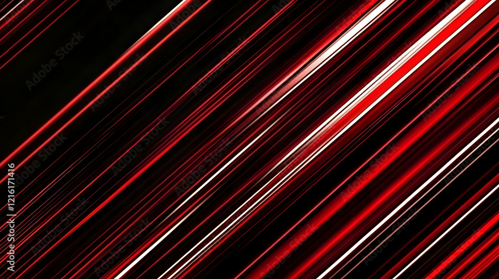 Aufkleber abstract red and white diagonal lines on a black background create a dynamic visual.