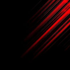Abstract Red and Black Diagonal Lines Converge Dynamically on a Dark Background