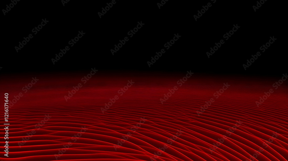 Poster abstract red wavy background flows smoothly with dark contrast and subtle lighting