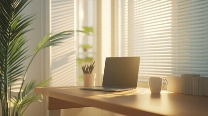 Serene Home Office Sunrise