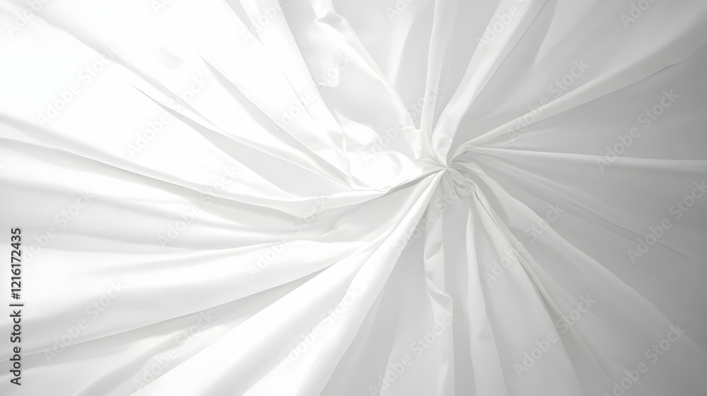 Aufkleber white fabric swirls gracefully, creating a soft and elegant abstract background for design projects.