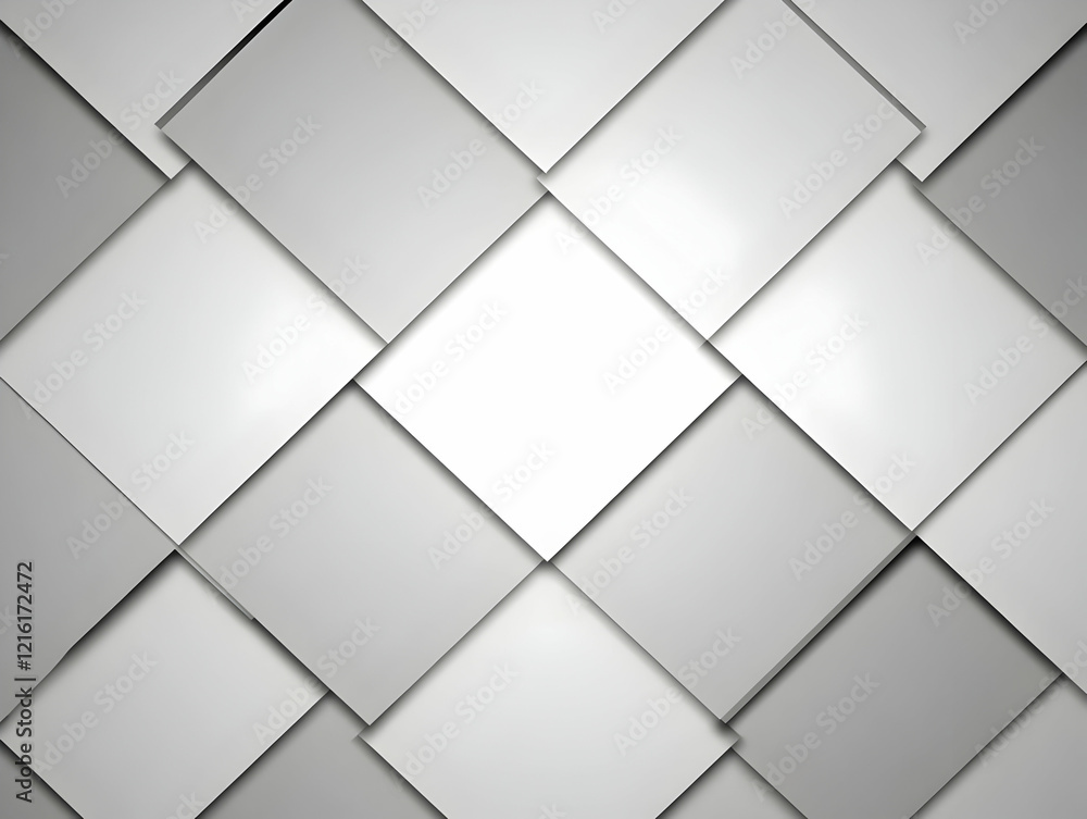 Poster abstract background with overlapping gray and white squares creates a stylish and modern design