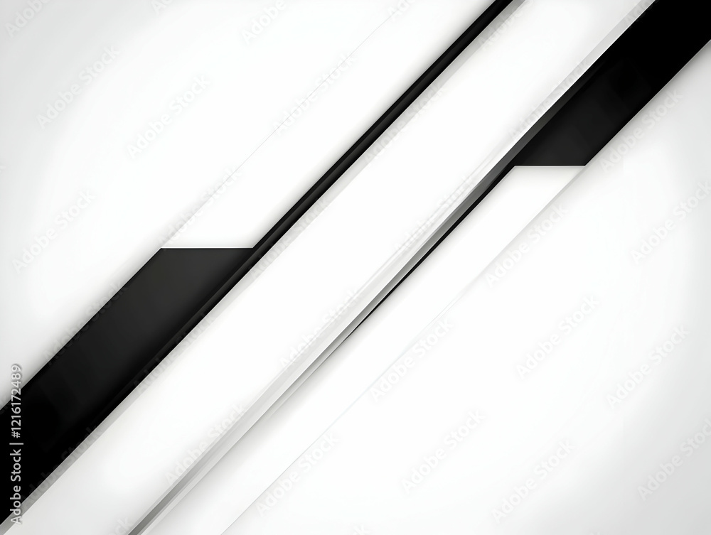 Poster abstract background with diagonal black and white stripes creates dynamic visual interest.