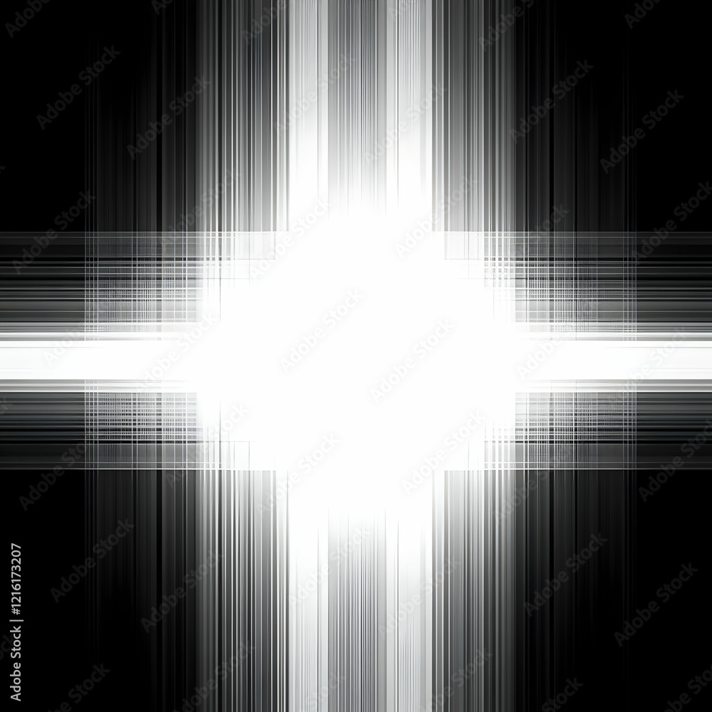 Poster abstract background with black and white stripes and grid pattern creates a modern and stylish desig