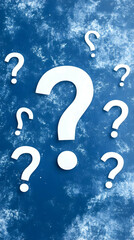 Abstract Blue Background with Question Marks