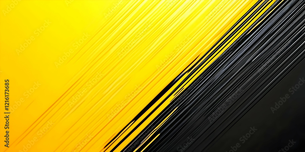 Poster abstract yellow and black diagonal lines background creates a dynamic visual.
