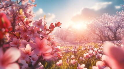 spring equinox 3d illustration concept