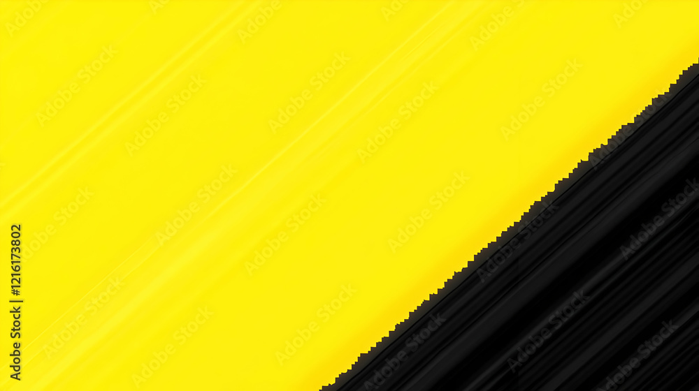 Poster Abstract Yellow and Black Background Creates a Dynamic Visual Contrast with Smooth Lines