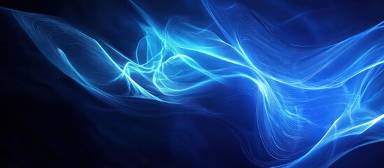 Obraz premium Abstract Blue Wave Energy: Digital Art