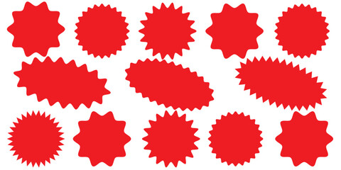 Sale sticker, price tag, starburst icon set
