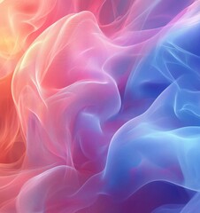 Obraz premium Wavy Fractal Digital Background with Soft Flow, Generative AI