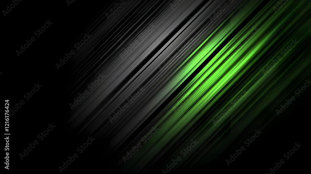 Poster abstract green and black diagonal lines background creates dynamic visual effect