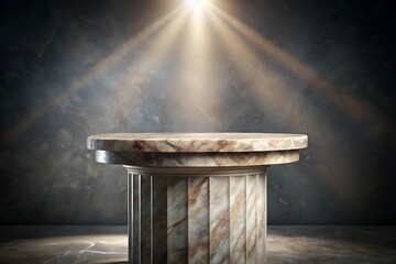 Obraz premium Marble pedestal with a light shining on it