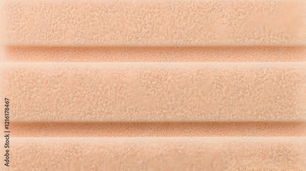 Poster close-up view of textured peach-colored surface with grooves and subtle grain creates visually appea