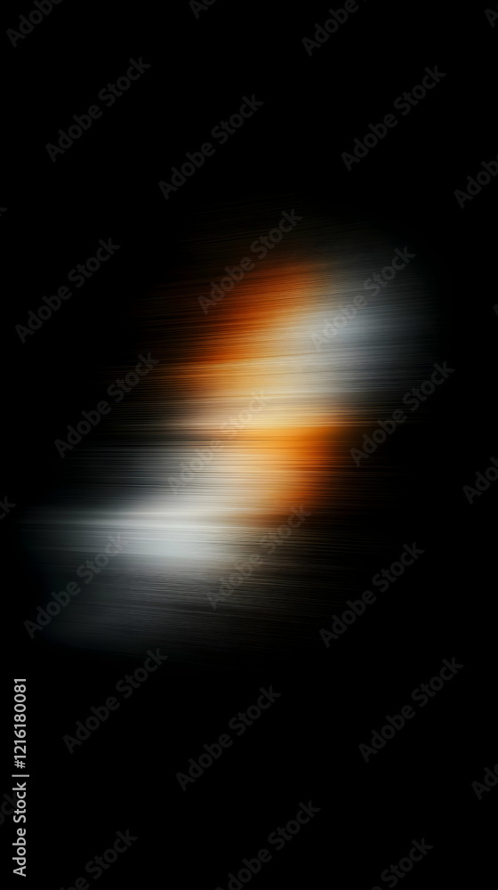 Poster abstract background with orange and silver streaks blending dynamically into black space