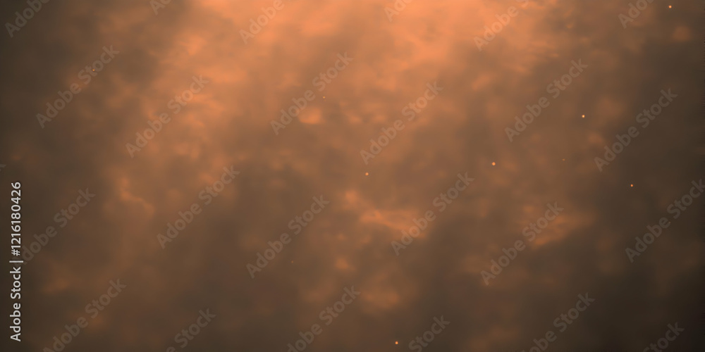 Poster abstract background with soft orange clouds and subtle light effects creates a dreamy atmosphere
