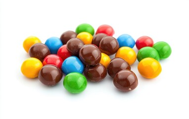 Chocolate bright candy isolated on white background