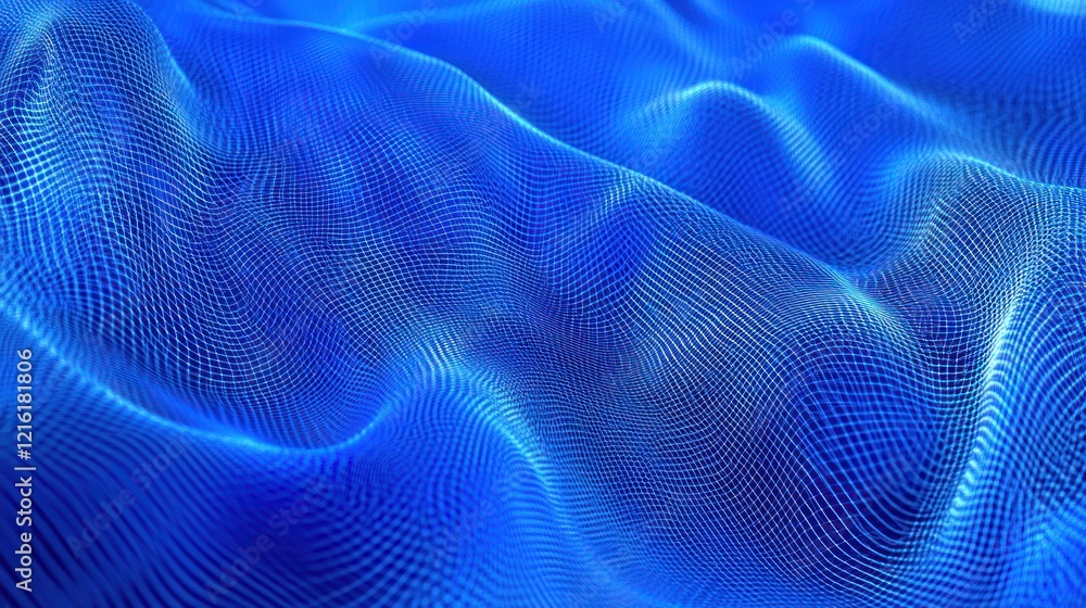 Poster abstract blue digital waves: a mesmerizing 3d render of flowing data