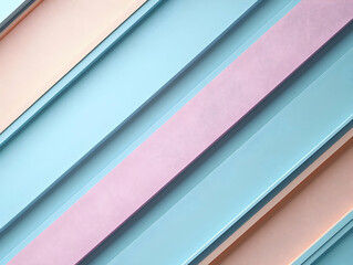 Fototapeta premium Pastel Diagonal Stripes 3D Illustration