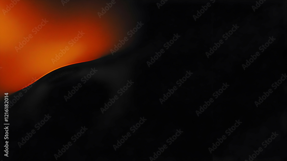 Poster abstract background with a flowing orange light and dark textured surface