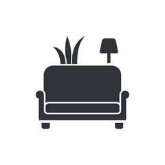 Sofa chair solid icons, minimalist vector illustration ,simple transparent graphic element .Isolated on white background