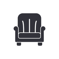 Sofa chair solid icons, minimalist vector illustration ,simple transparent graphic element .Isolated on white background