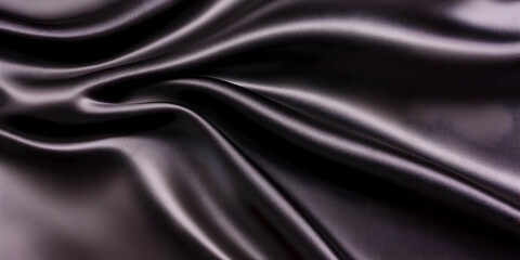 Obraz premium Smooth, Dark Gray Satin Fabric Drapes Elegantly with Soft Folds and Subtle Sheen