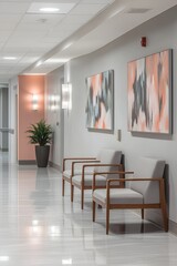 Fototapeta premium Modern hospital room and cozy home interior with clean calm healing space