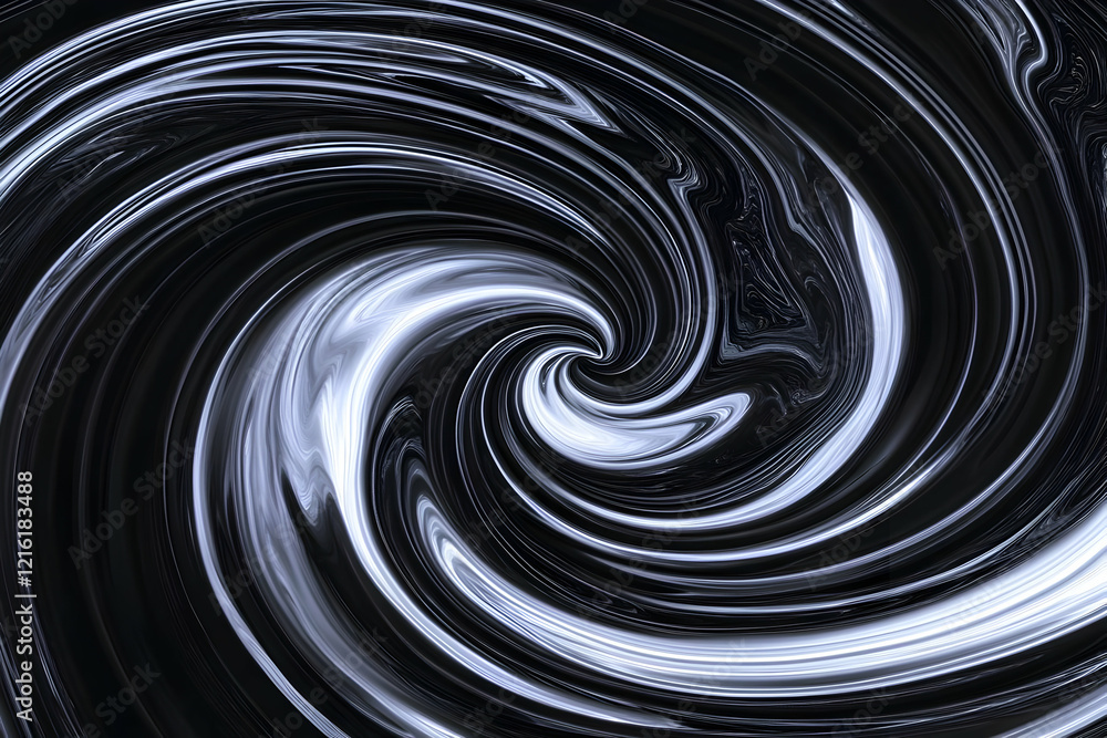 Poster abstract swirling black and white pattern creates a mesmerizing visual vortex background design.