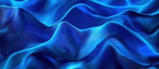 Obraz premium Abstract Blue Waves: A Digital Rendering of Flowing Fabric