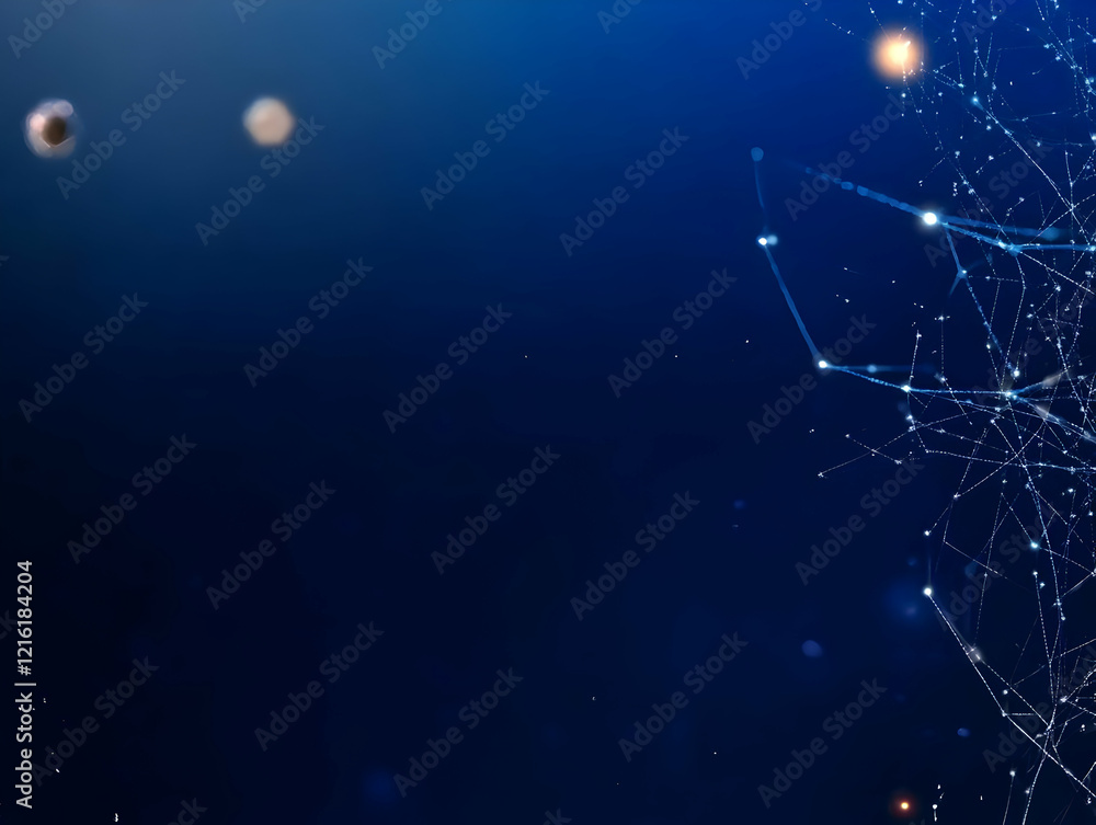 Poster Abstract Background Shows Network Connections with Glowing Dots and Lines Beautifully