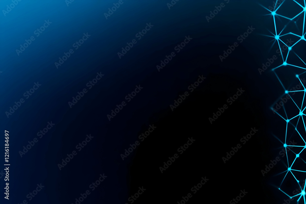 Aufkleber abstract blue network connection on dark background creates visual interest with technology theme