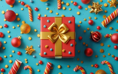 Fototapeta premium Gift bright 3d festive background
