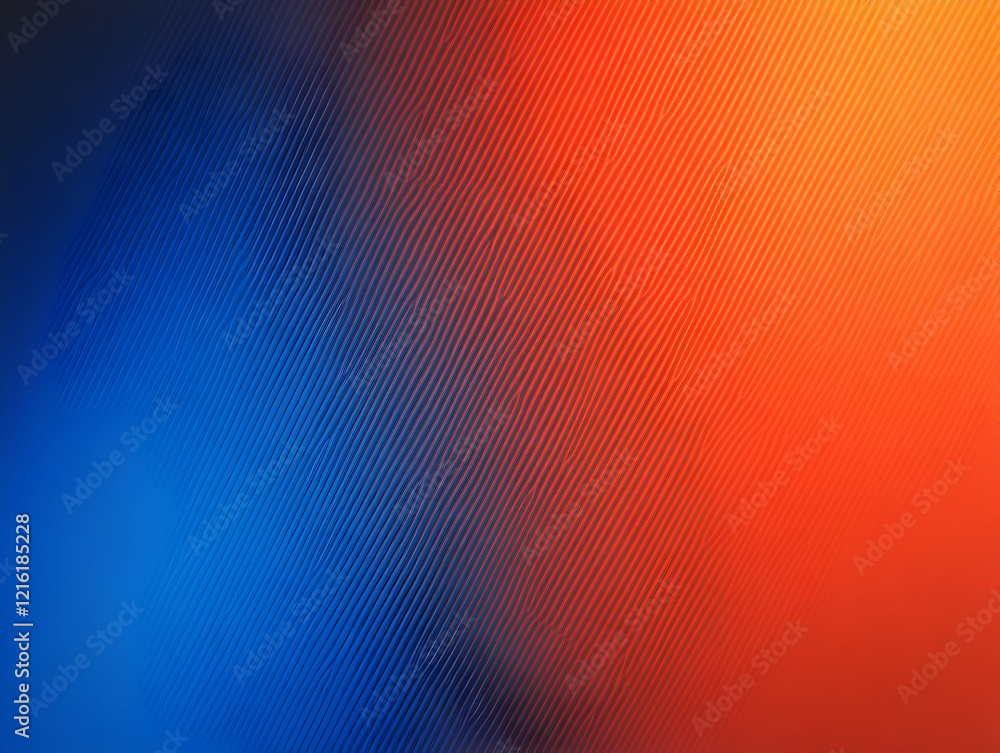 Poster abstract background shows blue and orange gradient with wavy lines and light effect