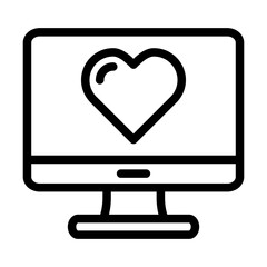 computer love outline icon