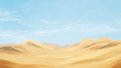 Naklejka premium Serene desert landscape under a clear blue sky.